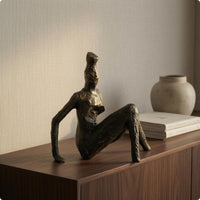 Tabletop Sculpture Black Metal Abstract Sculpture Human-Influenced Figurine Ornament