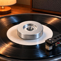 Recessed Channel 45 RPM Adapter Machined Metal Aluminum Vinyl Adapter Polished Finish Audio Accessory Round Circlet