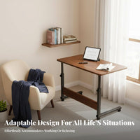 Mobile Design C-Shaped Rolling Cart Multi-Purpose Side Table Space-Saving Nightstand Easy Assembly for Apartment Dwellers, Students, Remote Workers, Bedroom, Living Room, Small Spaces, Home Office