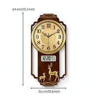 Vertical Wall Clock with Calendar Easy to Read Decorative Wall Clock Elegant Sleek for Entryway