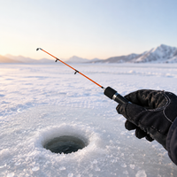 Panfish Ice Rod, Carbon Fiber Composite Ice Fishing Rod, Soft Action Winter River Fishing Pole, Sensitive Lightweight Rod