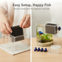 Aquarium Pump Filter Guard with Suction Cups, Acrylic Fish Tank Pump Protector, Anti-Clog Isolation Cover