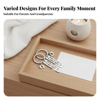 2 Pieces New Parent Keychain Stainless Steel Mom and Dad Keychain Keepsake Gift