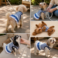 Pet Dog Summer Dress with Leash Ring for Small Dogs - Teddy, Bichon, Chihuahua