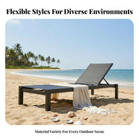 Weather-Resistant Chaise Lounge Set Adjustable Backrest Wheeled Recliner with Side Tray Ergonomic Design Sun Lounger Rustresistant Frame for Hotel Managers, Pool Owners, by the pool, Beach, Garden, Terrace