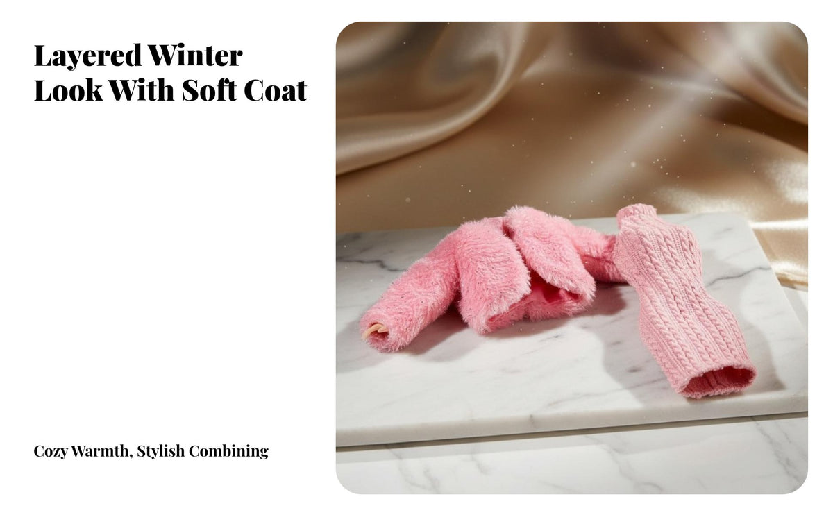 30cm Doll Clothing Fashionable Fashion Doll Winter Clothes Stylish Designs Knit Dress and Faux Jacket Set for Kids