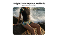 Short Sleeve Surf Shirt Set Quick Drying High Waist Aquatic Shorts Set Short Sleeve Surf Shirt Breathable Material for Surfing
