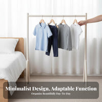 complimentarystanding Single-Rod Clothes Stand Cream and design Garment Rack Minimalist Design Clothing Organizer Space-Saving for Children, homeowners, Bedroom, Bedside, Entrymethod, Dorm Room