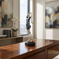 Golfer Figurine Dark Foundation Tabletop Golfer Contemporary Home Decor for Golfers, Office Display