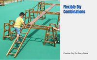 Climbing Frame, Tactile Training Equipment, DIY Outdoor Carbonized Wood, Kindergarten Play Assembly