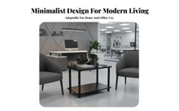 Minimalist Design 2-Tier End Table Sturdy and Stable 2-Tier Rectangular End Table Easy Assembly Home Furniture High Weight Capacity for Office Managers, Homeowners, Apartment Dwellers, Reception Area, Living Room, Bedroom, Entryway