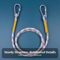 Heavy-Duty Fall Protection Connection Rope Long-Lasting Double Hook Safety Lanyard Wear-Resistant for Construction Workers, Technicians