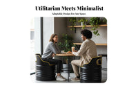 utilitarian Design Oil Drum Table and Chair Repurposed Barrel Design Oil Drum Furniture Set sturdyDuty Construction Bar Seating Space-Saving for Restaurant Managers, Interior Designers, Man Cave, Garage, Patio, Small Spaces