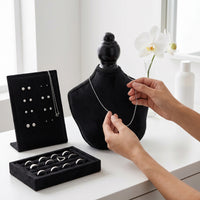 Velvet Bust Necklace Display Stand Jewelry Organizer for Store Counter & Showcase