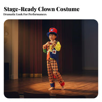 Kids Clown Costume Comfortable Kids Clown Costume Set Lightweight Colorful Clown Outfit for Halloween