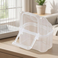 Parrot Feeder Food Trough with Spill Avoidance Design, PP Material External Mount Bird Feeder Food Cup for Cockatiel Finch and Lovebirds Cage