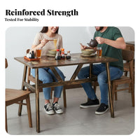4-Person Table and Seating Set cost-effective 4-Seater Restaurant Table with Stools Retro Design business Furniture for cafeteria proprietors, Small areas