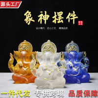 Water Glass Ganesha Resin Figurine for Home Decor