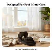 Safeguarding Foot Fracture Recovery Shoe Adjustable Straps Medical Shoe for Bandaged Foot Non-Skid Sole Ventilated Toe Cast Sandal Breathable Material for Patients, Adults, Seniors, Injury Rehabilitation, Indoors, Home, Outdoors