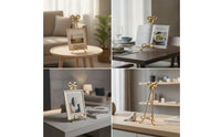 Decorative Easel Stand with Bow Freestanding Metal Display Easel Vintage Tabletop Display Stand Compact for Restaurateurs