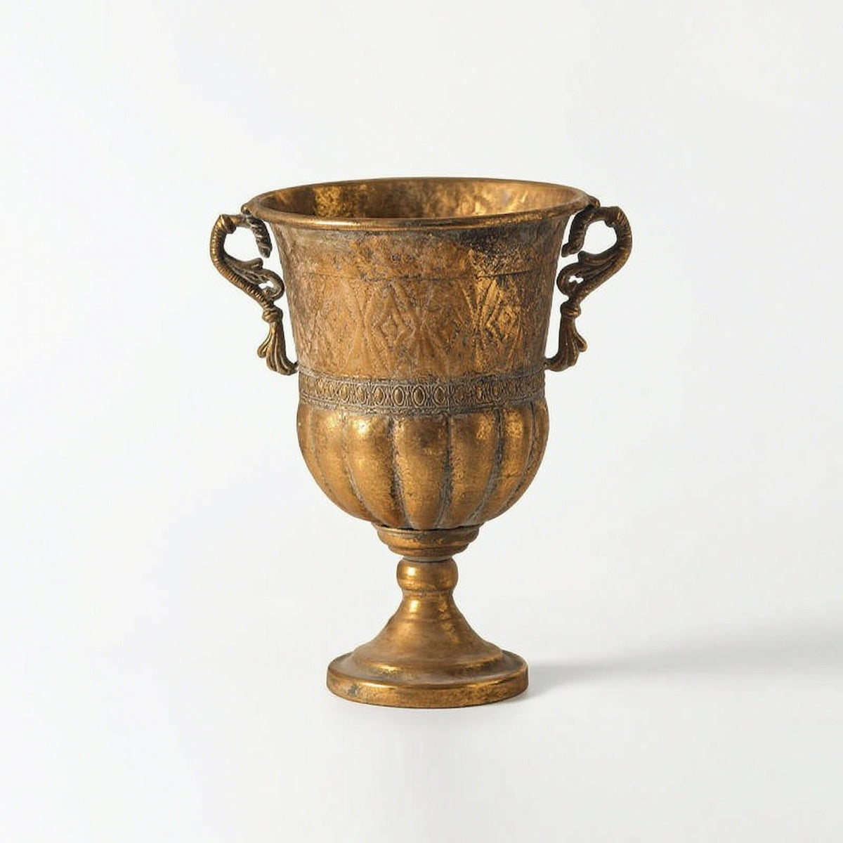 Urn Vase with Handles Vintage Metal Urn Vase Decorative for Home Stylists, Weddings, Table Tops