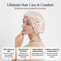 Bonnet for Women, Adjustable Nightcap for Sleeping with Elastic Band, Lightweight Breathable Cap for Sensitive Scalp, Home Use