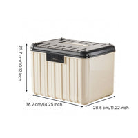 2-Tier Lockable Storage Box Portable Combination Lock Box Rectangular Storage Organizer Heavy Duty for Car
