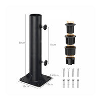 Deck Umbrella Mount Metal Patio Umbrella Base Hardware Adjustable Long-Lasting for Homeowners, Poolside