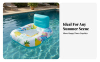Retro Fashion Flower Print Pool Lounger Upright Sitting Inflatable Buoyant Seat Ing Chair for Adults, Teenagers, Summer Vacation, Beach