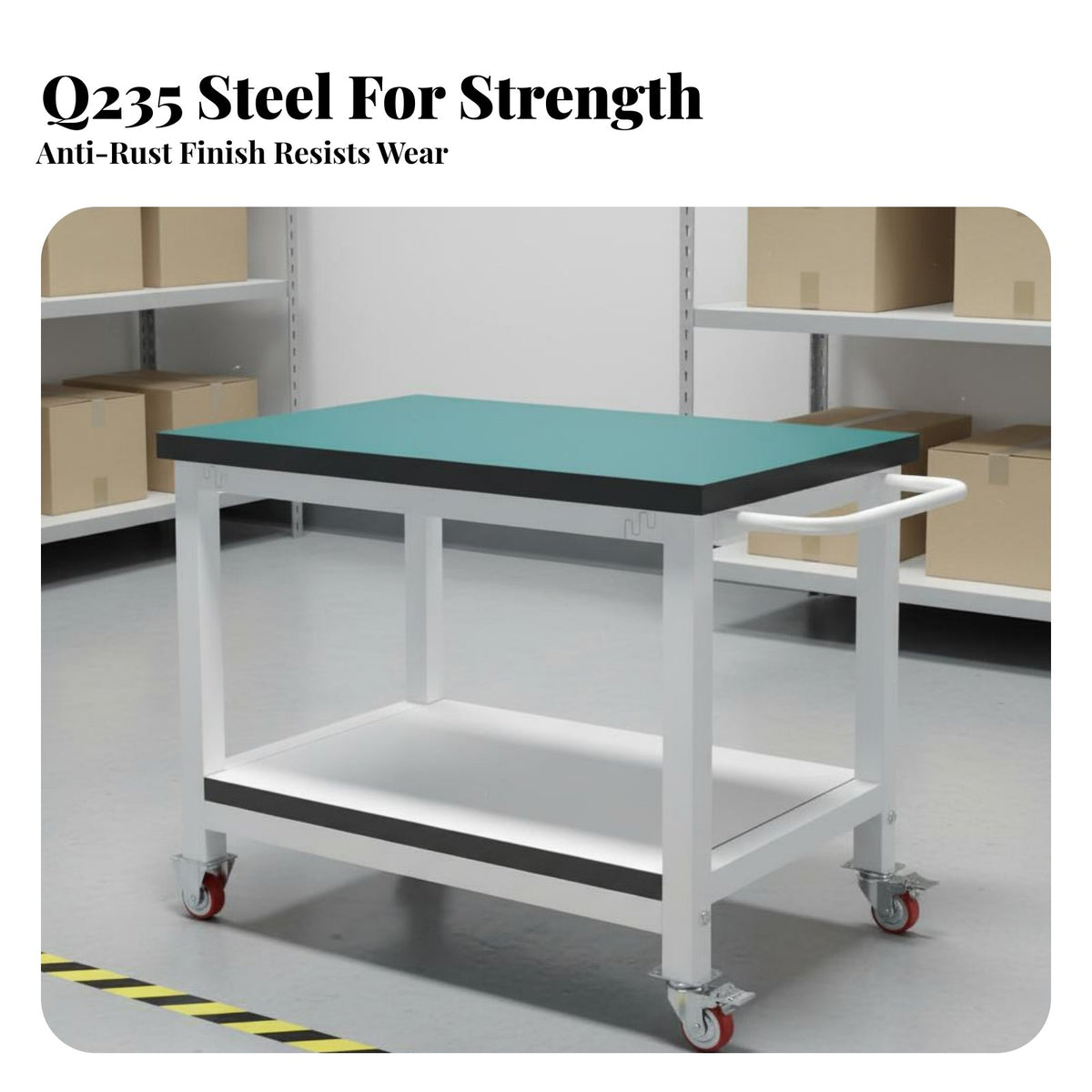 Anti Tool Cart 360-Degree Rotating Casters Multi-Tier Service Cart with Wheels Commercial Grade Rolling Repair Trolley for Technicians, Factory