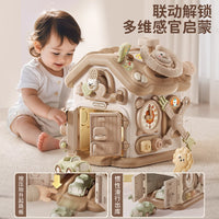 Baby Six-Sided Activity Cube Toy with Shape Pairing, Montessori Busy Box for Early Education