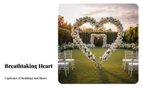 Heart-Shaped Iron frame Large Scale Heart-Shaped Arch Stand Outdoor Suitable Ceremony Backdrop for partners, Photographers, Photo Booth, Garden, Beach