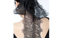 French Style Hair Barrette Elegant Design Long Tail Lace Bow Handmade Large Lace Ponytail Clip for Parties