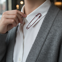 Colorful Painted Metal Brooch Pin for Sweaters Cardigans Shawls - Simple Decorative Safety Pin Buckle