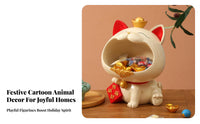 Cartoon Tiger Candy Dish Decorative and Functional Wide-Mouthed Tiger Storage Bowl House Decoration Handmade Creature Figurine