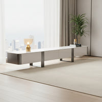 TV Cabinet with Stainless Steel Legs Modern Rocktelevision Cabinet Cabinet Minimalist Low-Profile Media Console for Living Room, Apartment