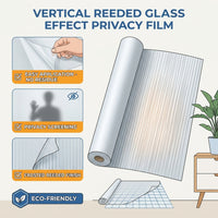 Window Film Privacy with Frosted Window Film Striped Pattern, Privacy Film for Home Office and Bathroom, Waterproof 1.2m Wide PVC Material