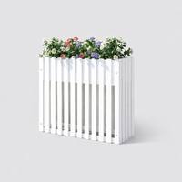 Outdoor Wooden Planter Box with Fence for , Raised Garden Bed Long for Gardeners, Rectangular Flower Freestanding 120x30x90cm