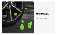 Glow in the Dark Tire Valve Cap Increases Night Visibility Glow in the Dark Tire Cap Easy to Install Luminous Valve Stem Cover for Roads, Parking Lots