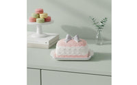 Fuchsia Ceramic Butter Dish Modern Design Ceramic Butter Dish Tableware Creative Design Kitchenware Microwave Safe