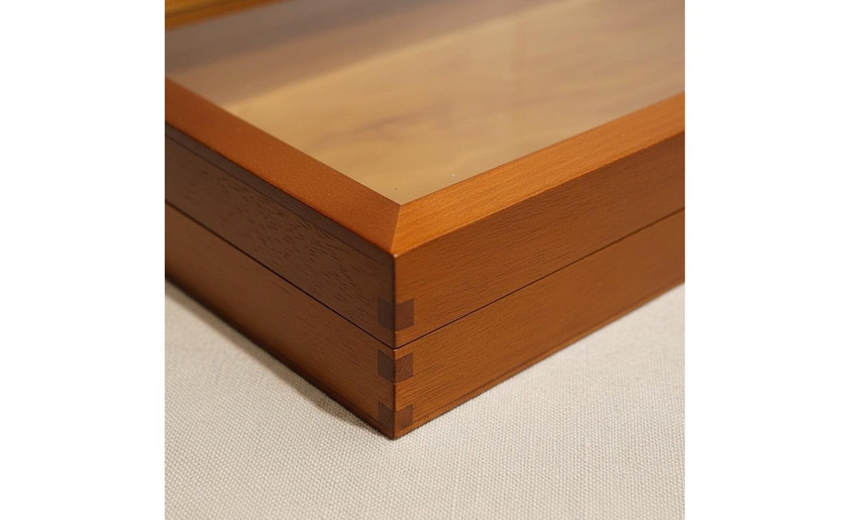 Clear Lid Wooden Box Long-Lasting Construction Wood Jewelry Storage Box Multipurpose Retro Design for Hobbyists, Desktop