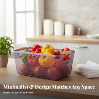 Wire Mesh Carrier with Wooden Handles Easy to Carry Organizer Bin Rust-Resistant