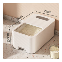 Moisture-Proof Rice Storage Container Sliding Lid Large Capacity Rice Bin Transparent Scale Window for Families, Pantry, Countertop, Cabinet