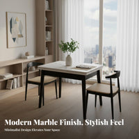 Sintered Stone surface Folding Dining Table with Storage Extendable Design Space-Saving Solution Modern Minimalist design transformable Furniture Multi-Functional for Apartment Dwellers, Small Families, Remote Workers, Living Room, Kitchen, Home Office