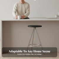 Nordic aesthetic Round Seat Counter Stool Light Luxury Bar Chair Minimalist Design Seating Furniture 360° rotate for Interior Designers, Homeowners, Business Owners, Kitchen Island, Cafe, Home, Office