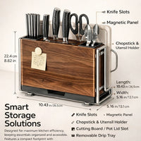 Space Saving Kitchen Utensil Storage Rack for Chefs, Carbon Steel Chopstick Holder and Cutting Board Stand