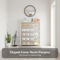 Multi-Tier Shoe Rack Space-Saving Freestanding Shoe Organizer Easy Installation Freestanding Storage Shelf for Homeowners, Dorm Room, Hallway, Bedroom