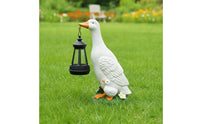 Duck Statue with Hanging Lantern Decorative Duck Statue with Lantern for Pathway
