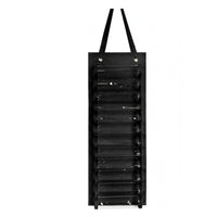 Oxford Cloth 12-Slot Hanging Organizer Metal Hooks PVC Pocket Storage Bag Strap Hanger Wall Hanging Storage Organizer Vertical Pockets