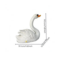 Fiberglass Floating Swan Figurine Textured Feathers Swan Pond Ornament Orange Beak Outdoor for Landscape Display